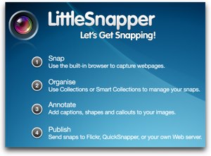 welcome screen listing features