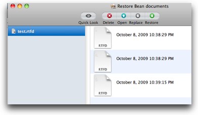 restore window showing files I can choose