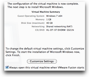 default settings