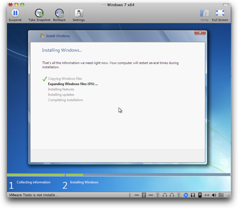 Windows 7 installing itself