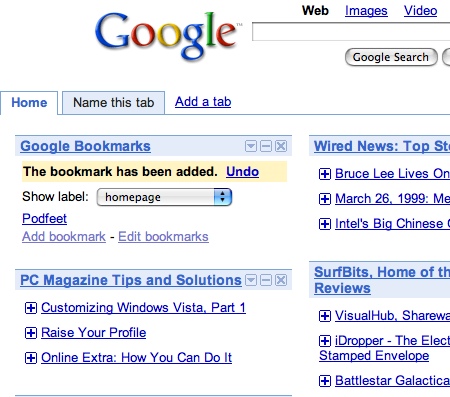 google ig desktop showing bookmarks