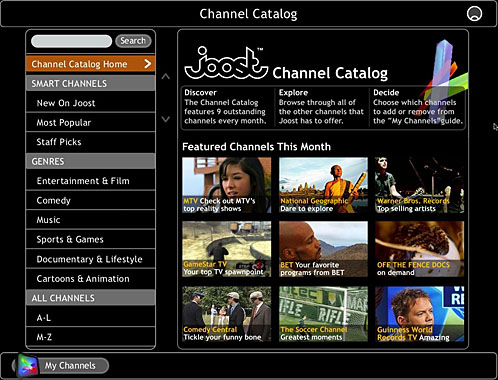 joost channel catalog