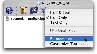 toolbar change showing remove item