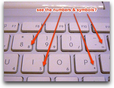 keys with numbers