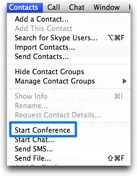skype contacts start conference