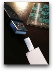 paper and usb and ruler