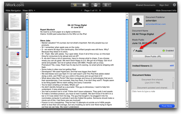 pages document on iwork