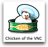chicken of the vnc logo showing a tuna can with a chicken coming out of it