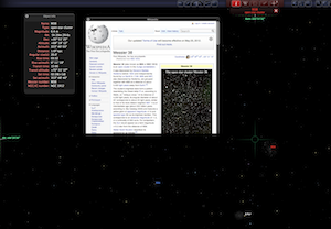 red shift screenshot showing the Wikipedia HUD