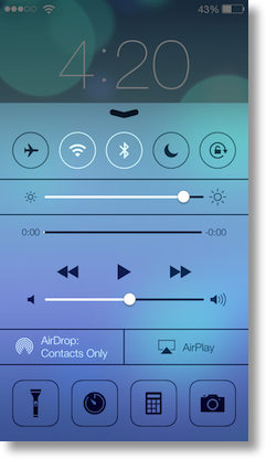 control center showing the options I just described