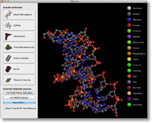 screenshot of molecules application