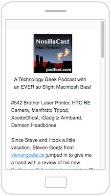 nicely formatted NosillaCast News with small logo
