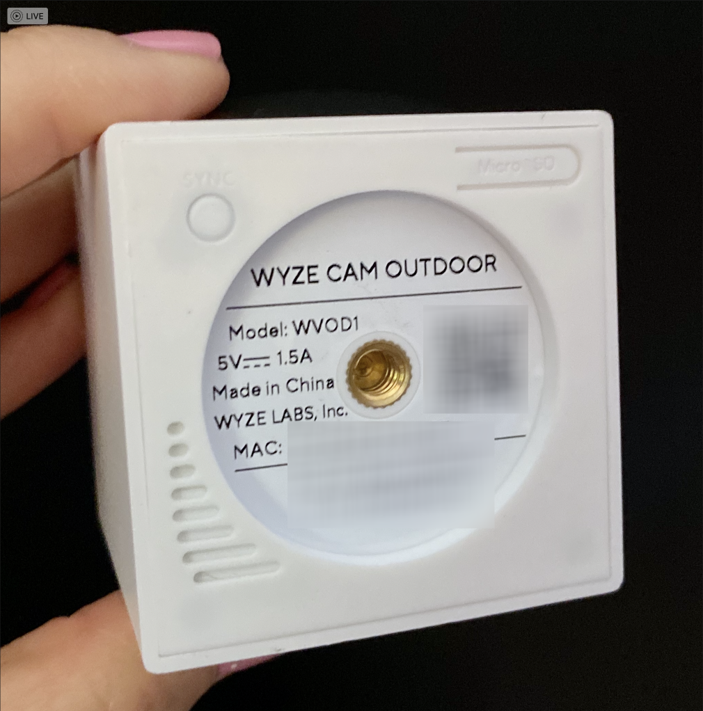 Wyze Cam Outdoor Bottom Thread Mount Sync microSD
