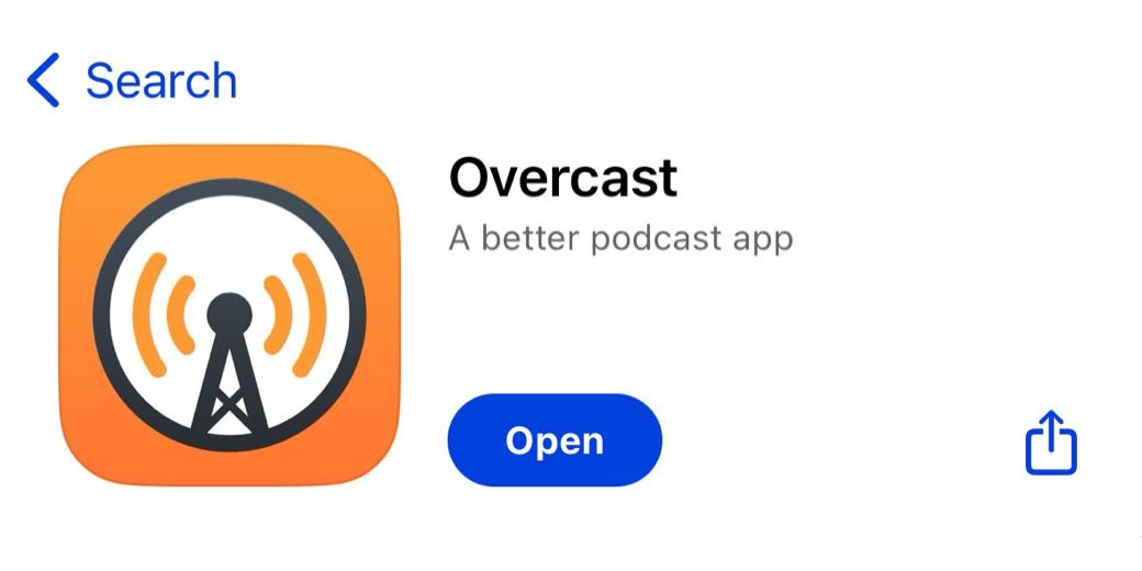 Overcast in the App Store.