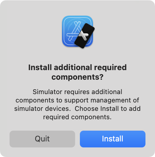 XCode wants to install additional tools.