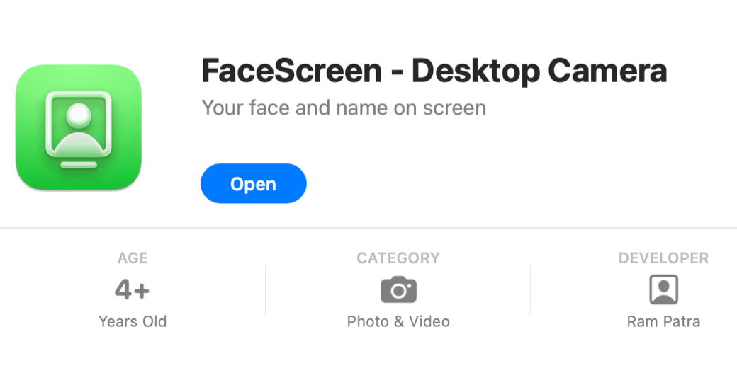 FaceScreen on the Mac App Store