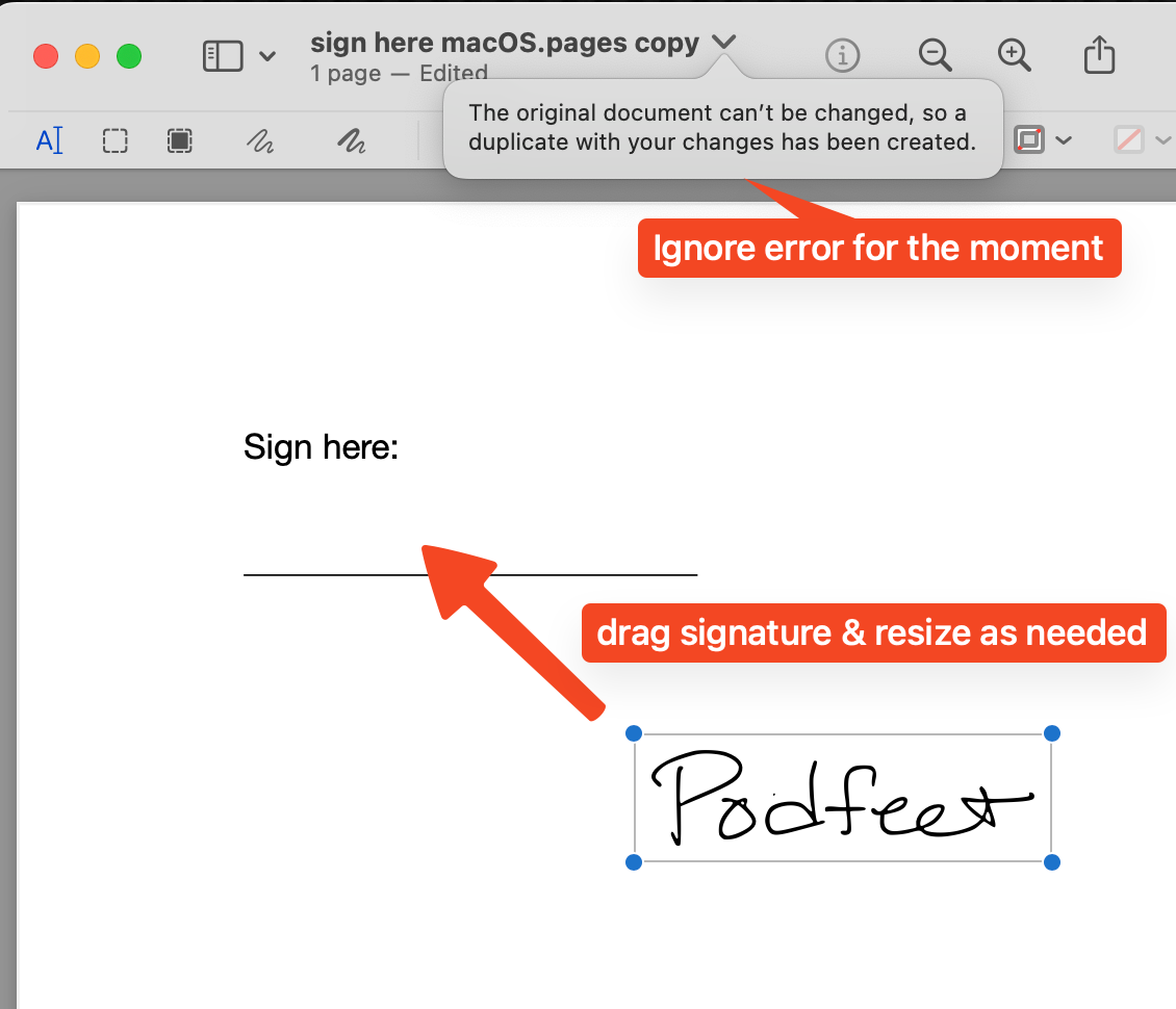 Plop in signature and drag resize as required.