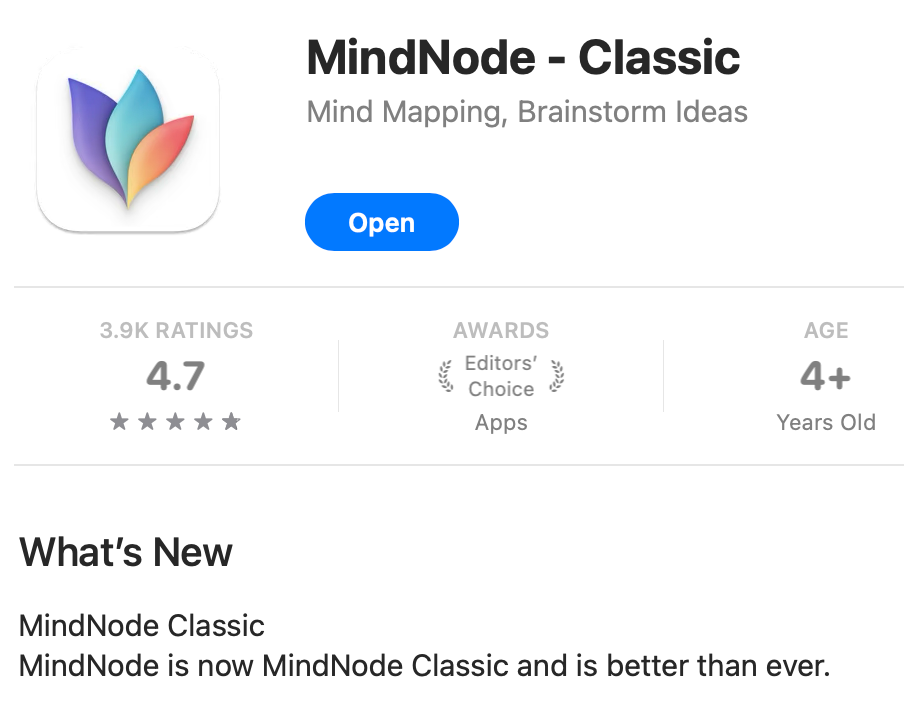 MindNode Classic is Just Unlisted in the Mac App Store.